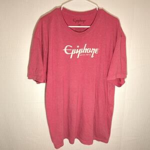 Epiphone Shirt 2XL Red Heather Guitar Logo Tee Vintage Style Music Band Merch